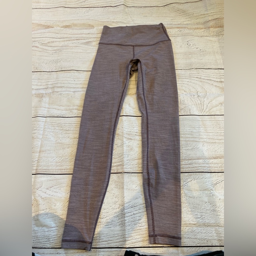 Purple Striped Lululemon Leggings Size 6